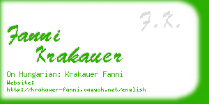 fanni krakauer business card